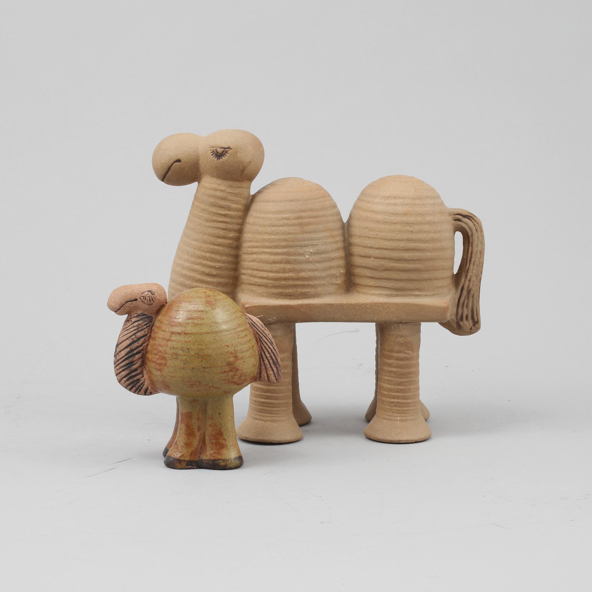 FIGURINER, 2 st, stengods, Lisa Larson, Gustavsberg, 1960/70-tal.