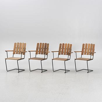 Arthur Lundquist, a set of four model 'A2' chairs, Grythyttan.