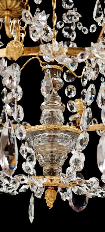 A Gustavian late 18th century six-light chandelier.