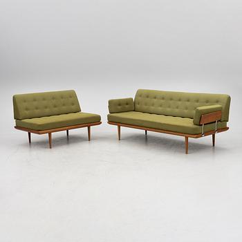 Peter Hvidt & Orla Mølgaard Nielsen, soffor, 2 st, "Minerva", France & Son, Danmark, 1960-tal.