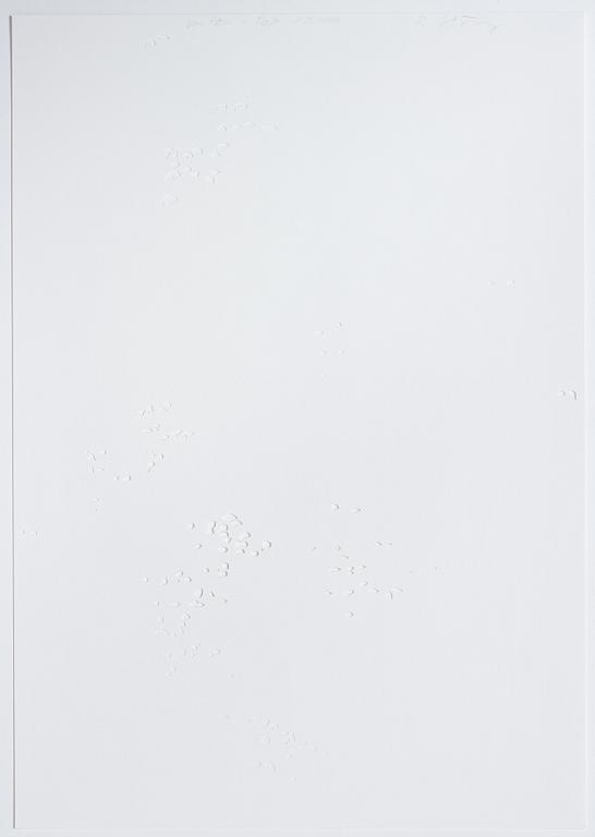 KATHARINA HINSBERG, Signed K. Hinsberg and dated 1.9.2000 van Horn = Marfa. Perforated paper.