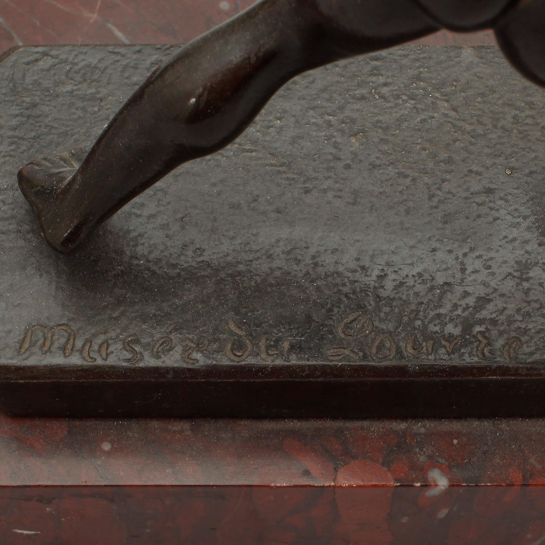 BORDSUPPSATS, marmor och brons, empiretyp, 1800-tal, bär otydl. signatur.