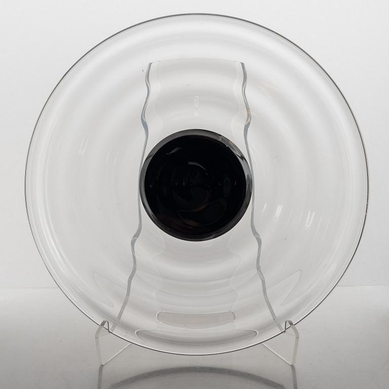 Simon Gate, a glass dish, Orrefors, 1930's.