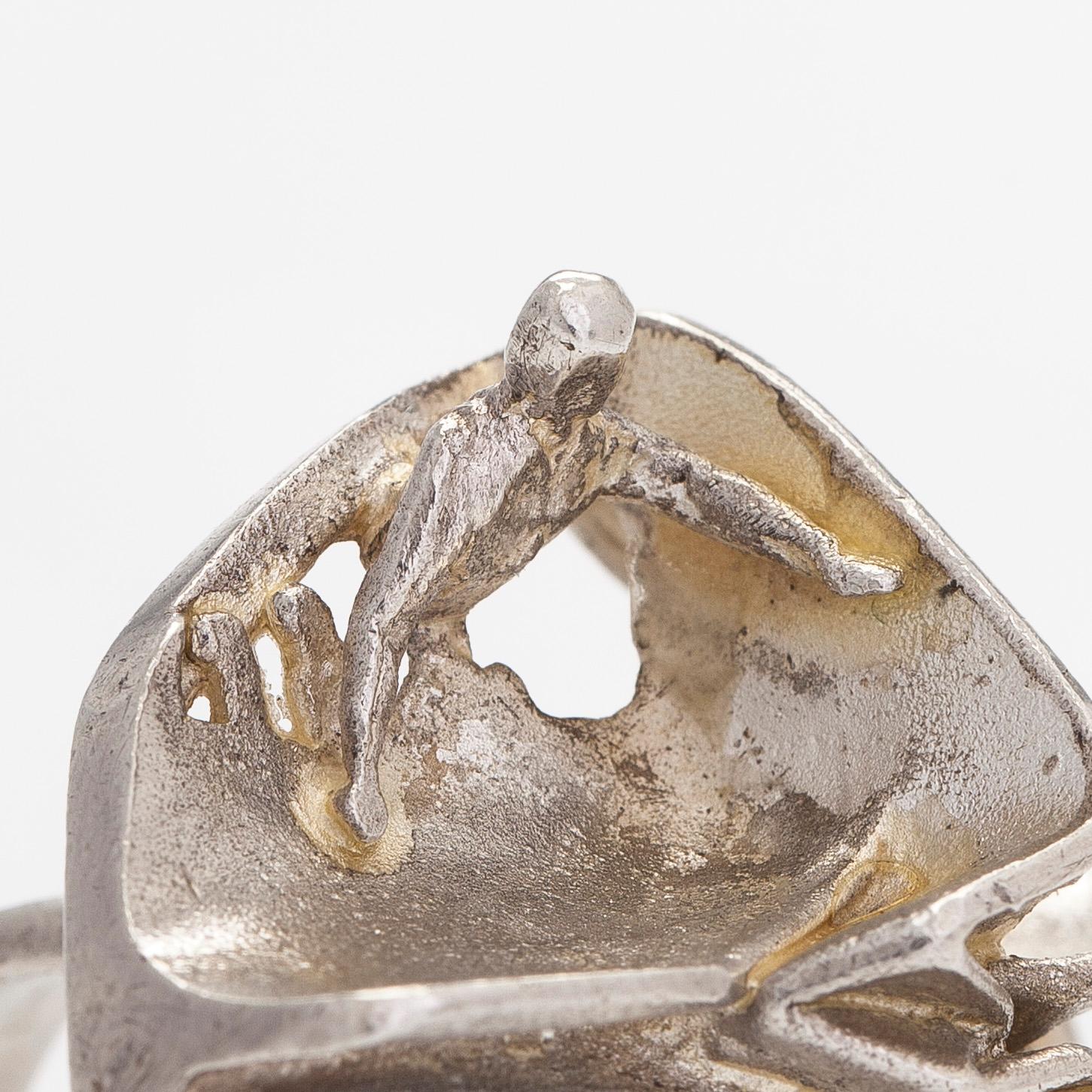 Björn Weckström, ring "Jaaras dröm", sterlingsilver. Lapponia 1973.