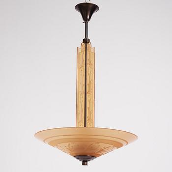 Edward Hald, a ceiling lamp model "HD 615", Orrefors, 1930s.