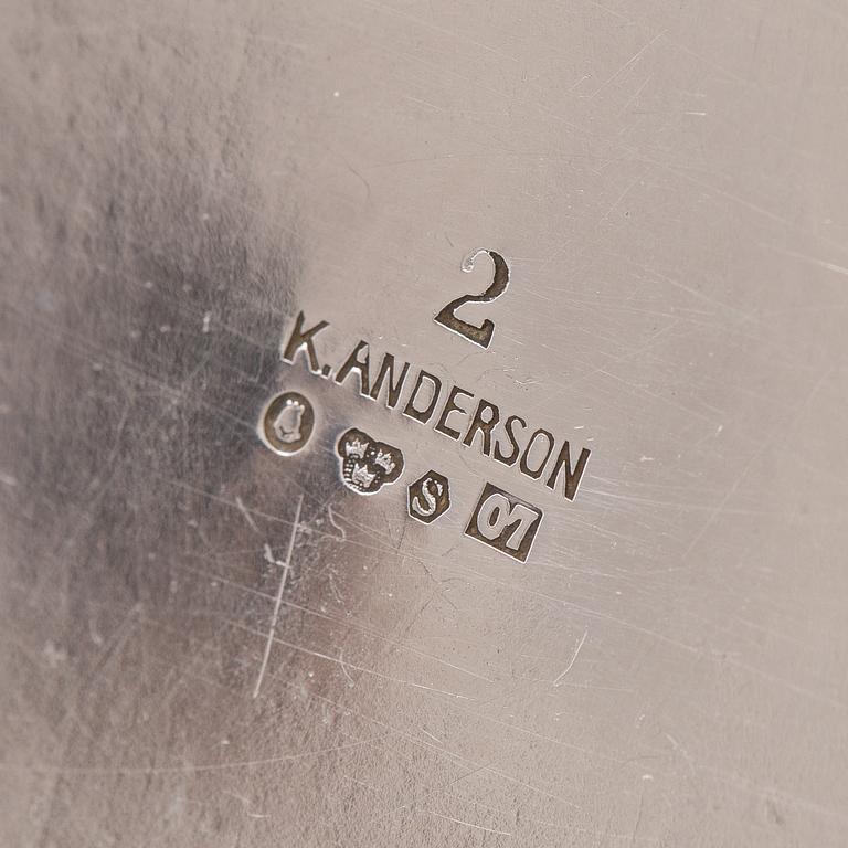 Three Swedish 201th century silver beakers, mark of K Andersson, Carlman and ARG, Stockholm 1903-1949.