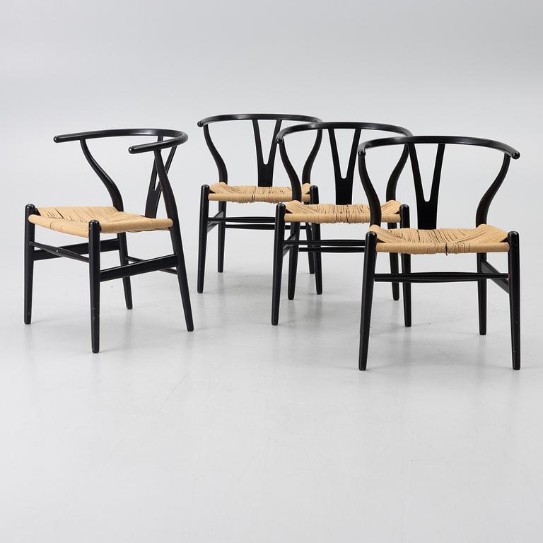 Hans J. Wegner, stolar, 4 st, CH24/"Y-stolen", Carl Hansen & Son, Danmark, 1900-talets andra hälft.