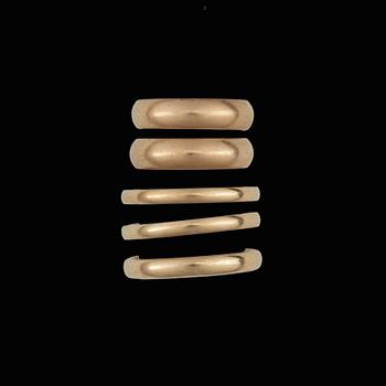 RINGAR, 5 st, 14k samt 18K guld. Total vikt ca 15,5 gram.