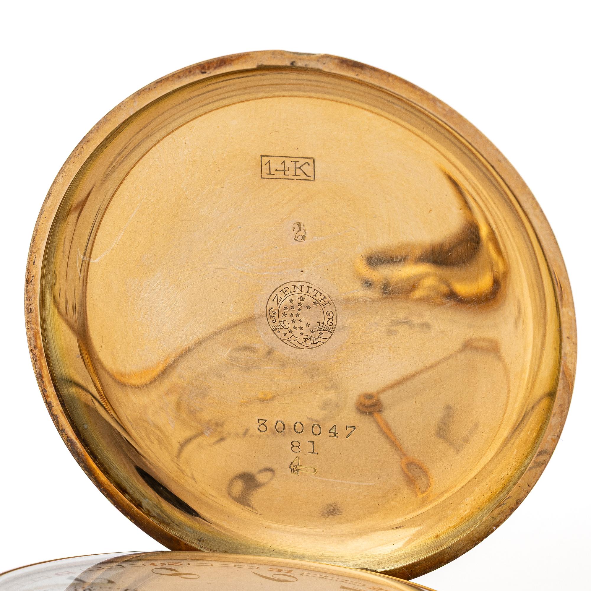 Zenith, pocket watch, hunter case, 51 mm.