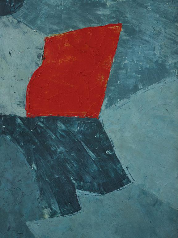 Serge Poliakoff, "Composition taches rouge et jaune".