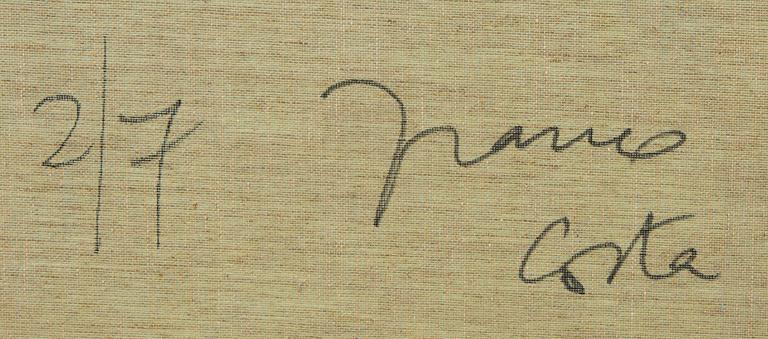 Franco Costa, an mixed media on canvas, signed a tergo 2/7.