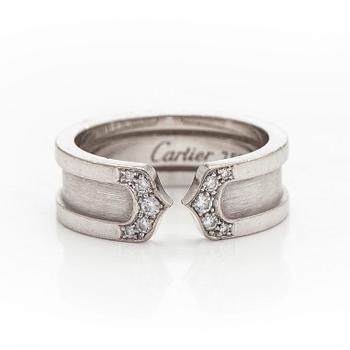 Cartier, Ring, “Double C”, 18K white gold and brilliant-cut diamonds.