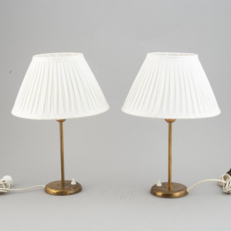 Bordslampor, ett par, Böhlmarks, 1900-talets mitt.