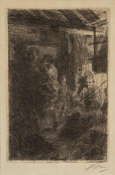 ANDERS ZORN, etching, signed. 1917.