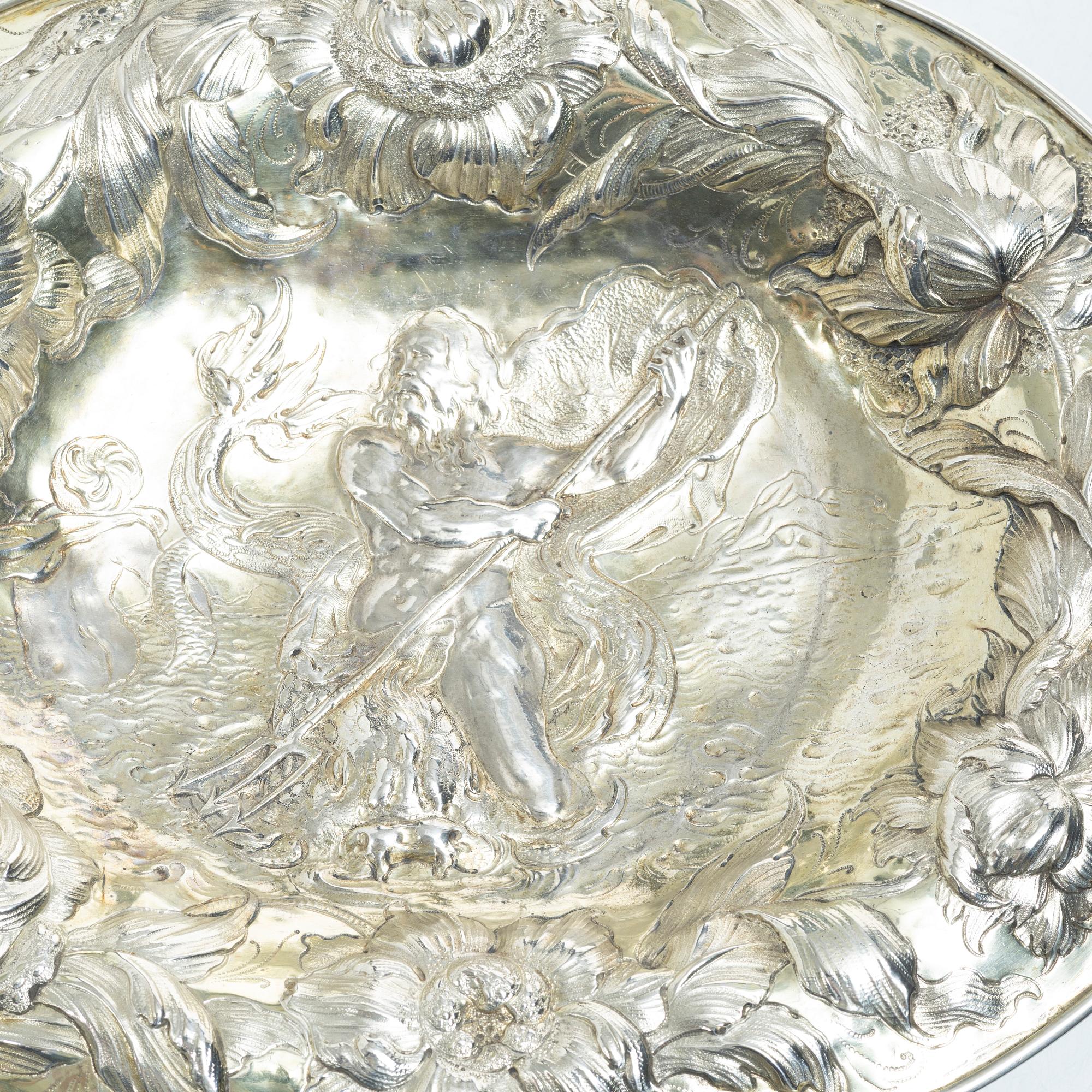 A Northern Europe Baroque silver plate, unmarked. 17th/18th century.