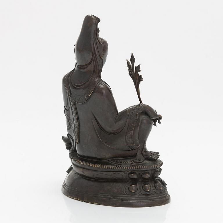 A bronze figure of Avalokiteshvara, Qing dynasty, 18th Century.