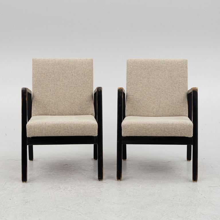 Alvar Aalto, a pair of armchairs model "403", Artek, Finland, mid-20th century.