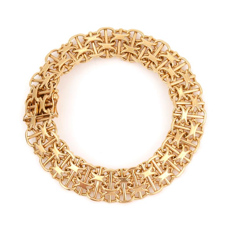 ARMBAND, 18K guld, H Michelsson Eftr, Stockholm,1963. Vikt ca 33,08 g.