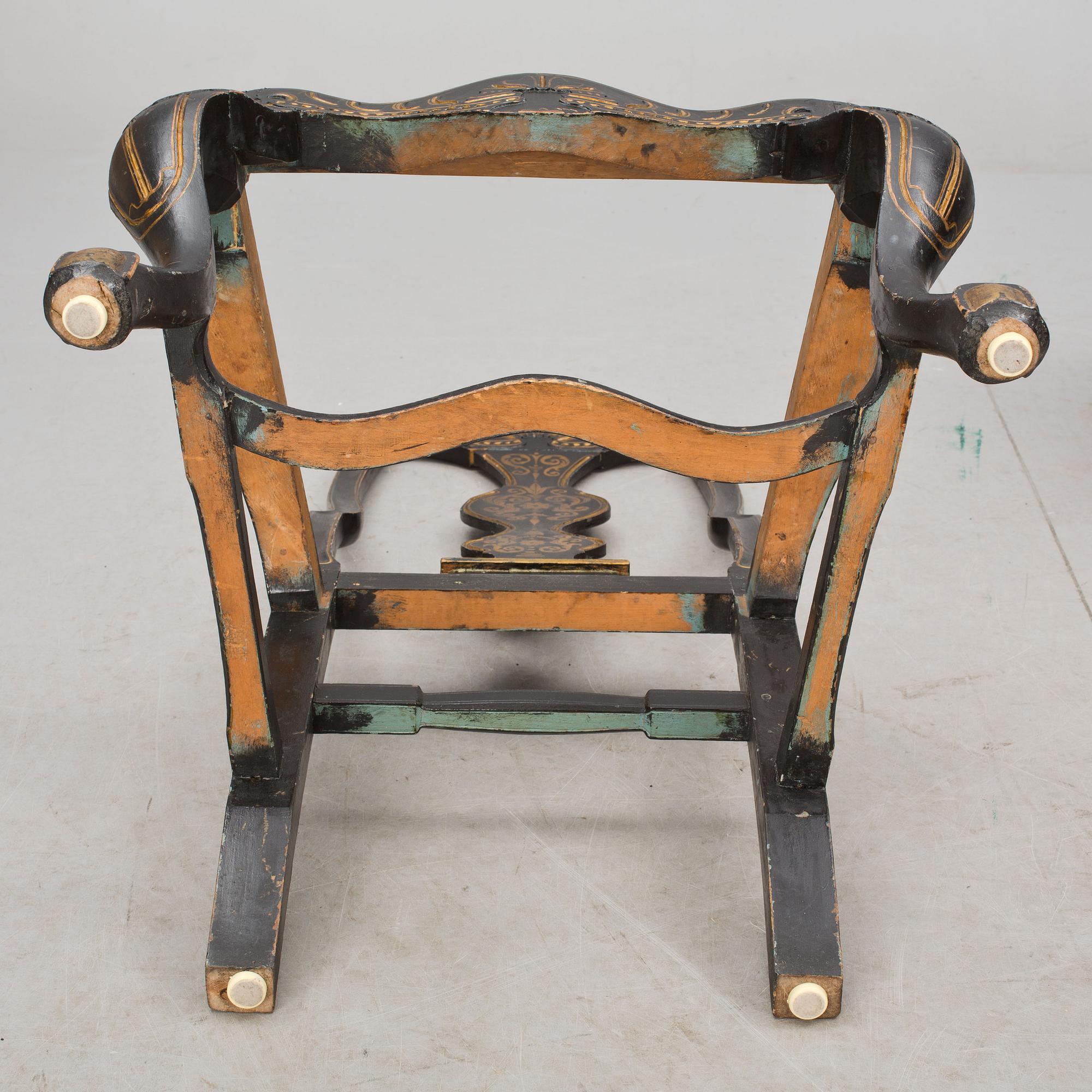 STOLAR, 3 st, senbarockstil, 1800-talets första hälft.