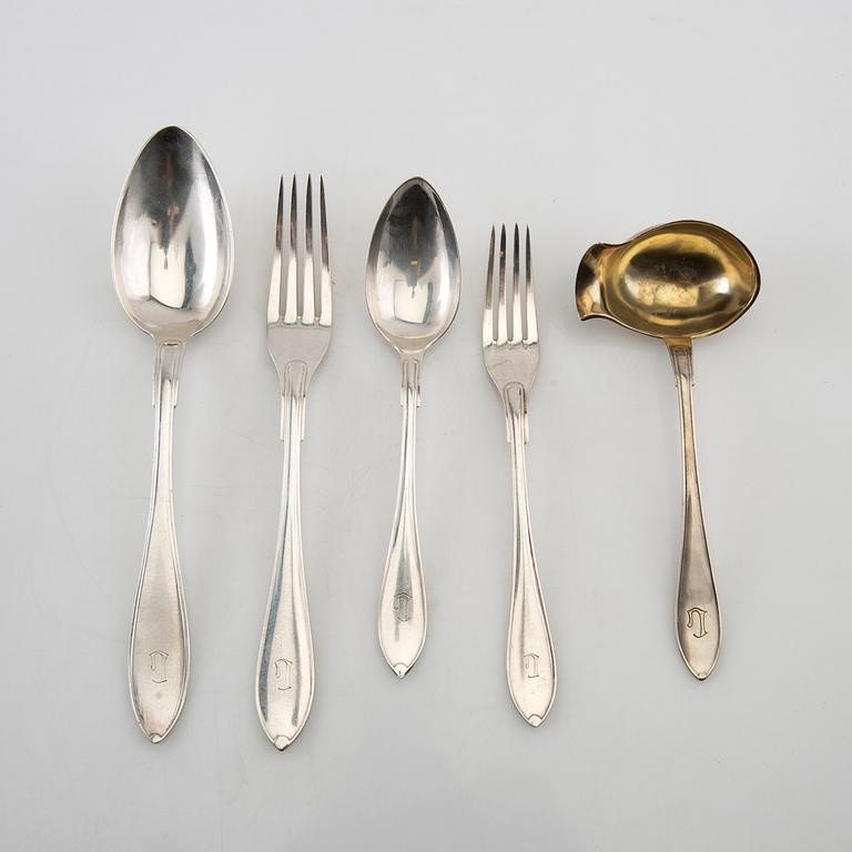 Bestick silver 21 dlr, Hanna Persson Kristianstad 1923 samt GAB Stockholm 1924.