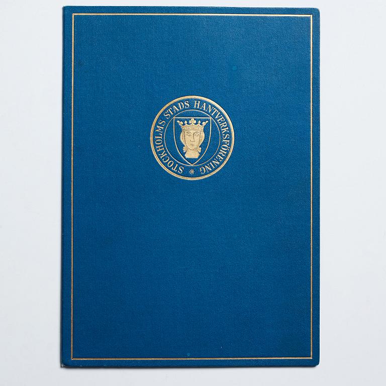 John Jonsson, gesällskåp, godkänt av Stockholms Stads Hantverksförening 1939.
