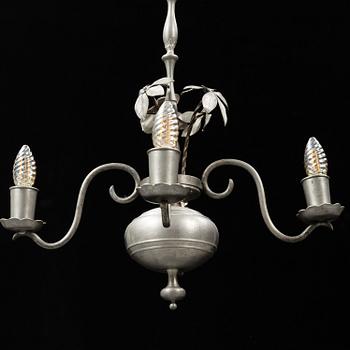 ESTRID ERICSON, a model 104 pewter chandelier, Svenskt Tenn, 1920's.