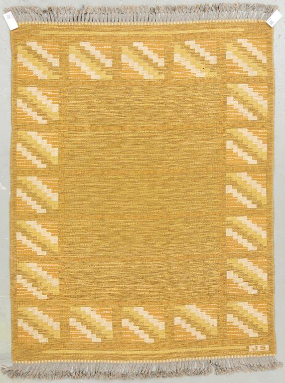 MATTA, dubbelvävd, signerad JS, 1950-/60-tal. Ca 180x140 cm.