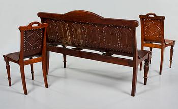 SOFFA samt STOLAR, ett par, 1900-talets första del.