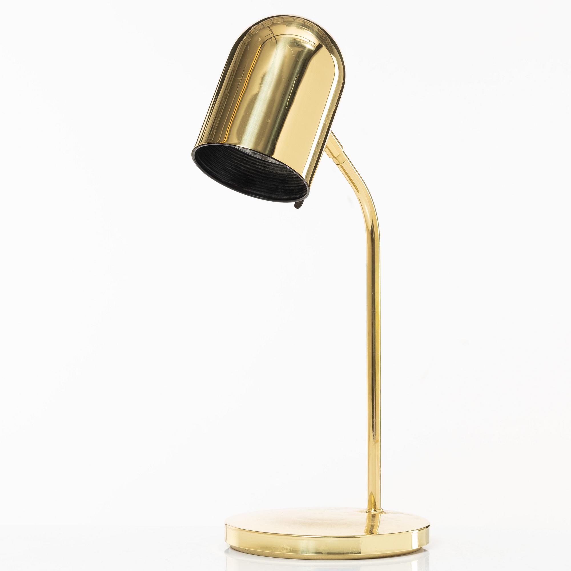 Hans-Agne Jakobsson/Hövik bordslampa mässing, 1900-talets andra hälft.