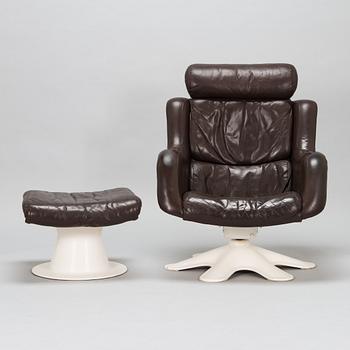 Yrjö Kukkapuro, a late 1960s '418N' armchair and '812J' ottoman for Haimi.