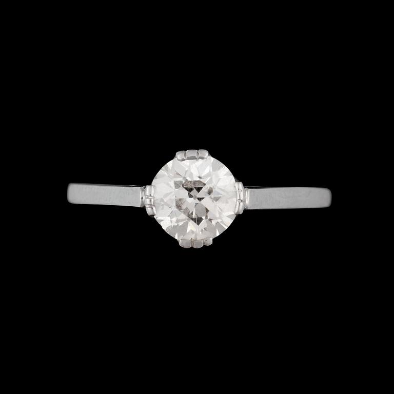 RING, gammalslipad diamant ca 1 ct.