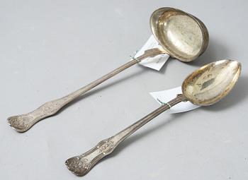 SOPPSLEV samt RAGUSKED, silver, bl a Gustaf Dahlgren, Malmö, 1851.