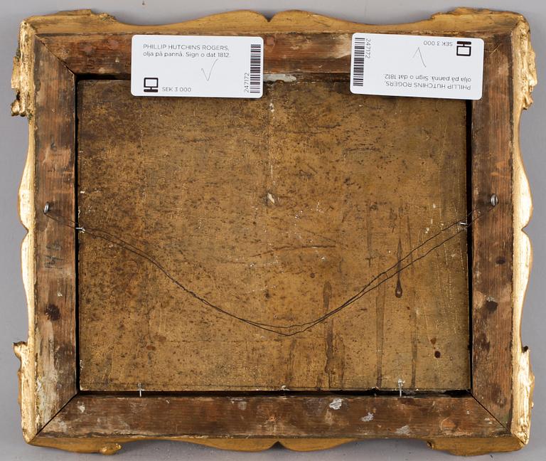 PHILLIP HUTCHINS ROGERS, olja på pannå. Sign o dat 1812.