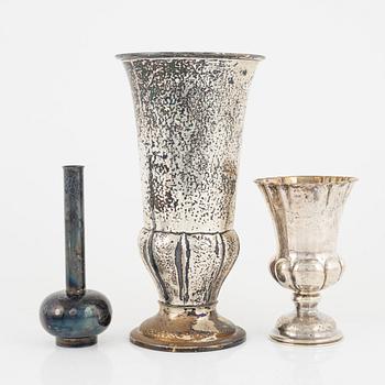 Silverföremål, 26 st, bland annat fat, GAB Guldsmedsaktiebolaget Stockholm, 1950.