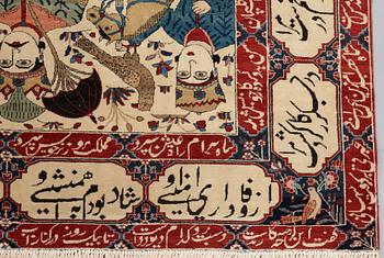 MATTA, semiantik Keshan figural, s.k. Motachem, ca 205,5 x 140,5 cm.