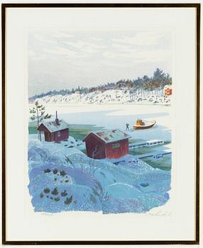 Roland Svensson, lithograph in colors, signed and numbered 133/250.