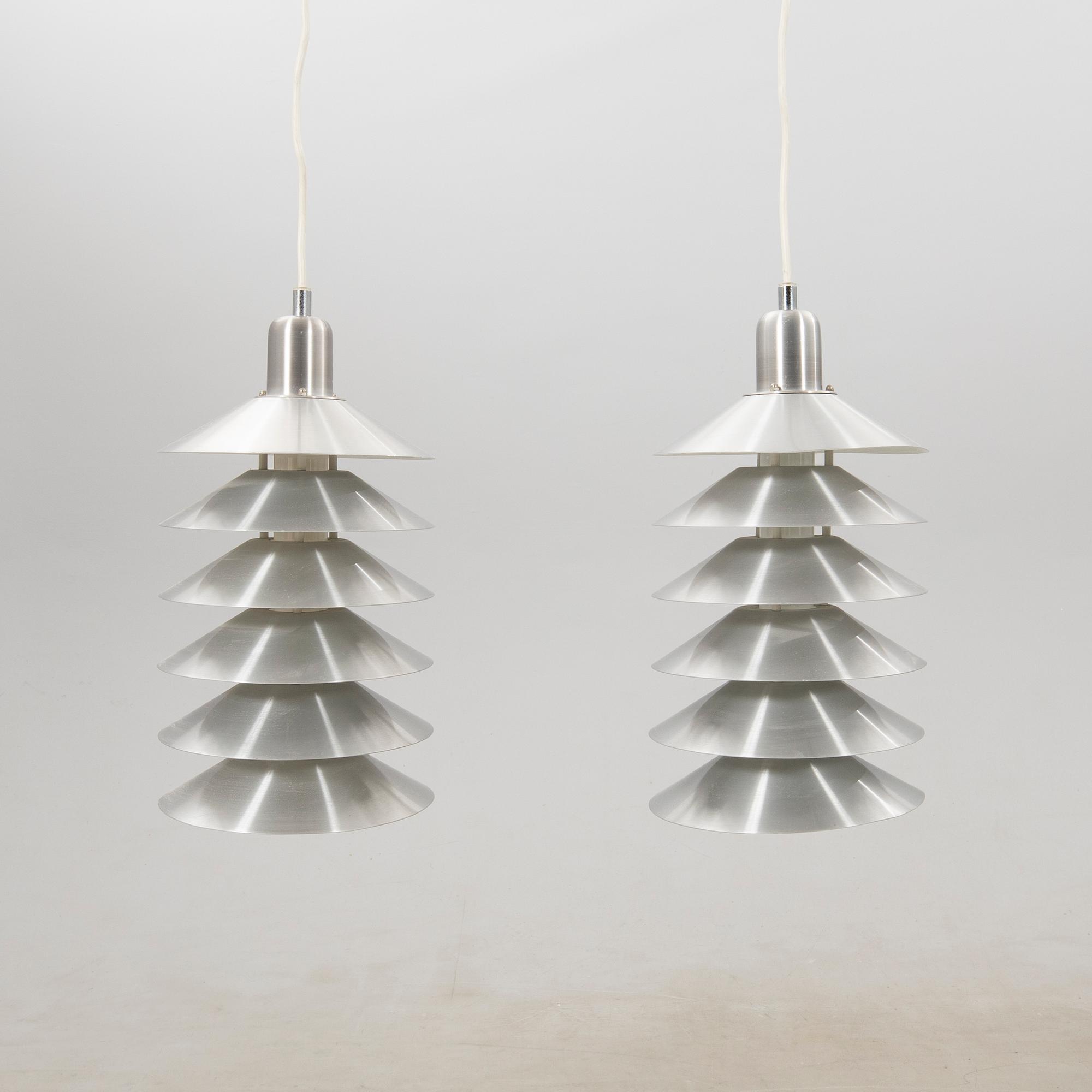 Jörgen Gammelgaard, ceiling lamps, a pair, "Tip Top 6", Pandul 1960s/70s.