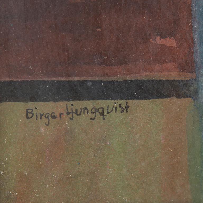 BIRGER LJUNGQUIST, akvarell och blyerts, signerad Birger Ljungqvist samt med dedikation.