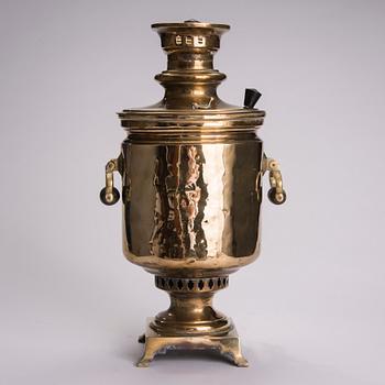 SAMOVAR, mässing, fabriken Gornin, Tula, Ryssland 1900-talets början.