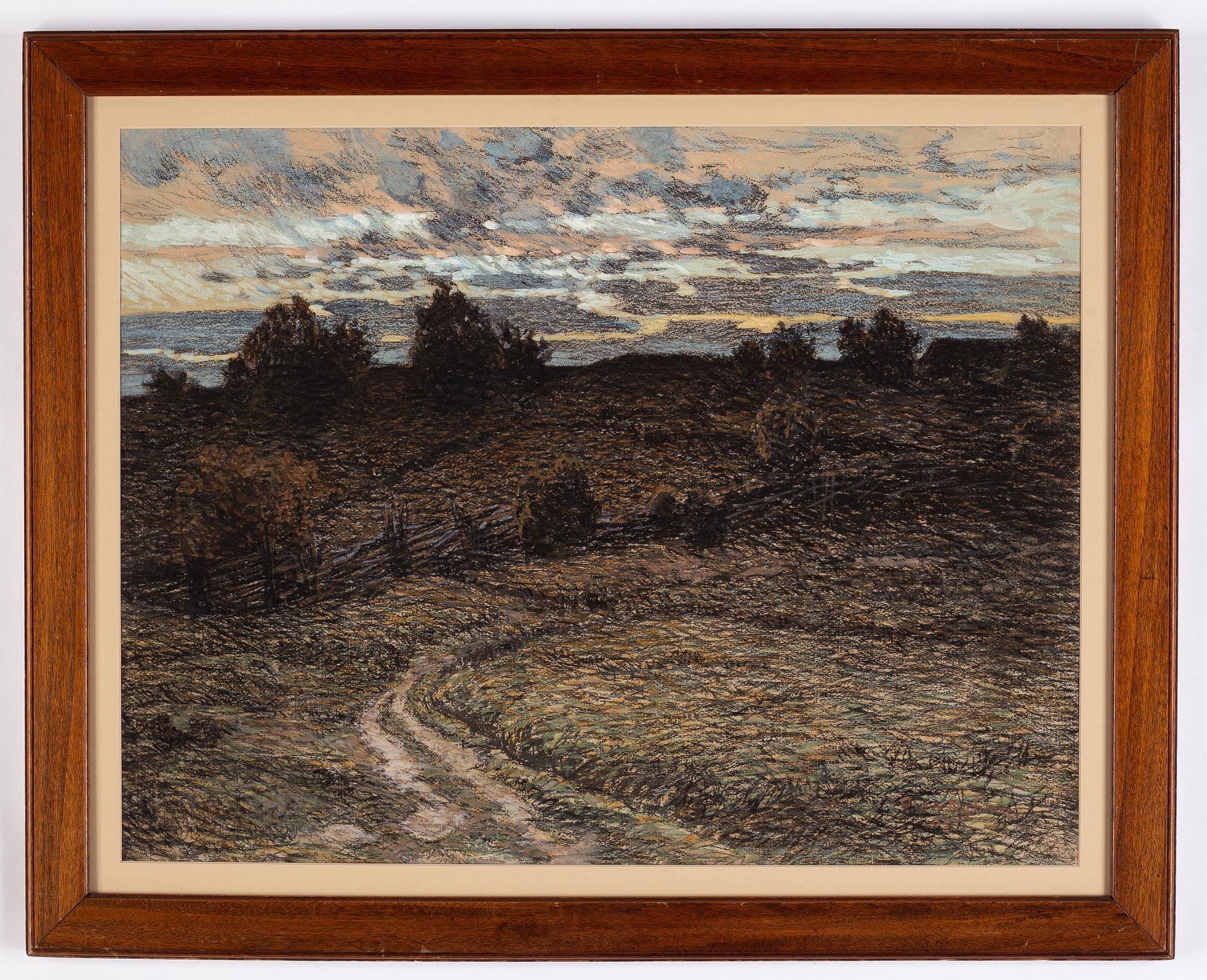 Olga Nyblom, pastel & chalk, signed and dated -05.