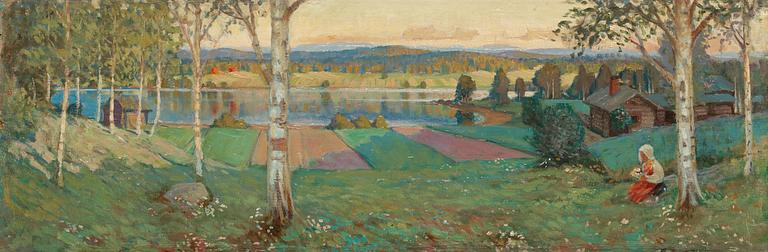 Gustaf Ankarcrona, Summer landscape from Dalarna.