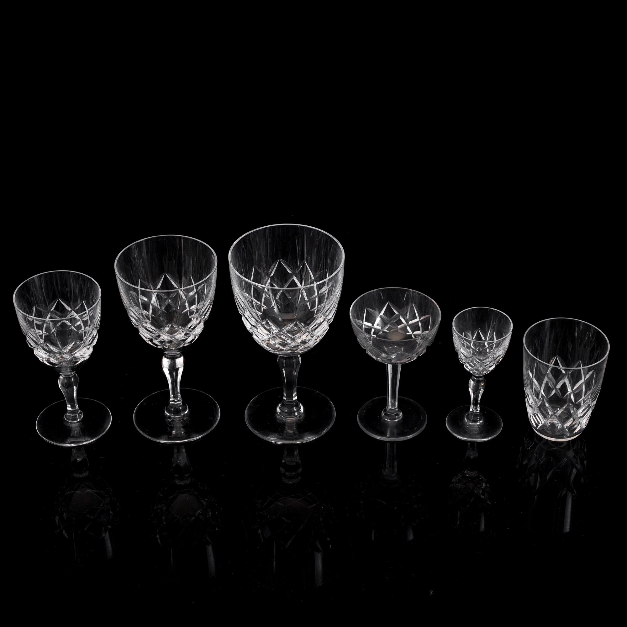A 58 piece 'Karolina' glass service, Orrefors, second half of the 20th Century.