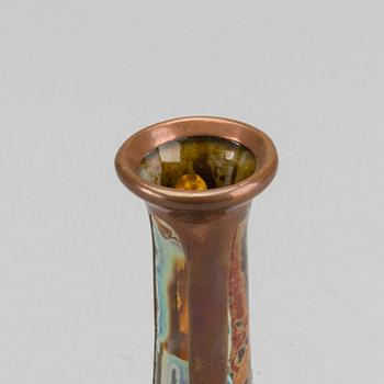JOSEF KNIZEK, an Art Nouveau glass and copper vase.
