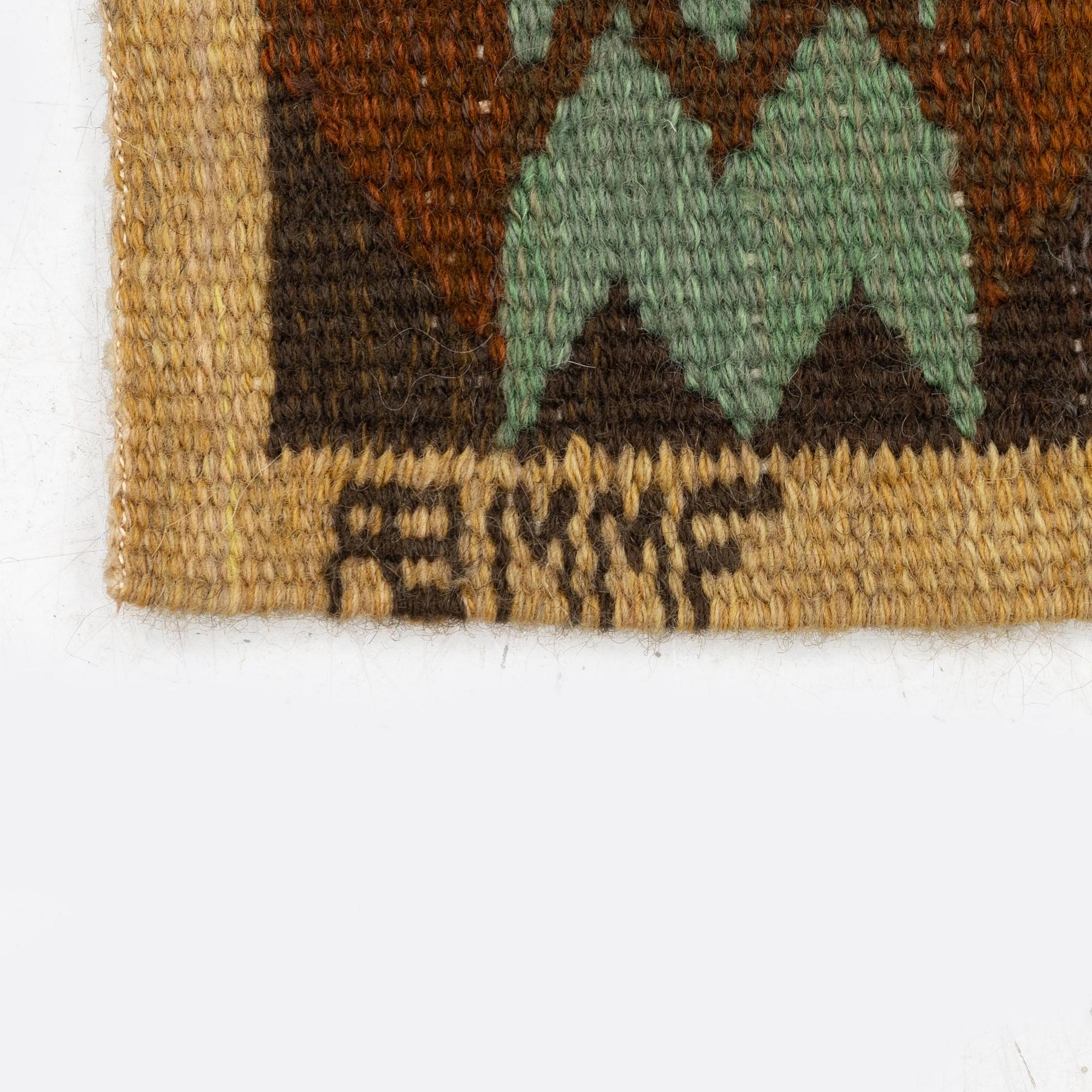 Märta Måås-Fjetterström, vävnad, "Täppan", gobelängteknik, ca 54 x 51 cm, signerad AB MMF.