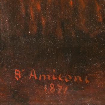 BERNARDO AMICONI, olja på duk, signerad daterad 1876.