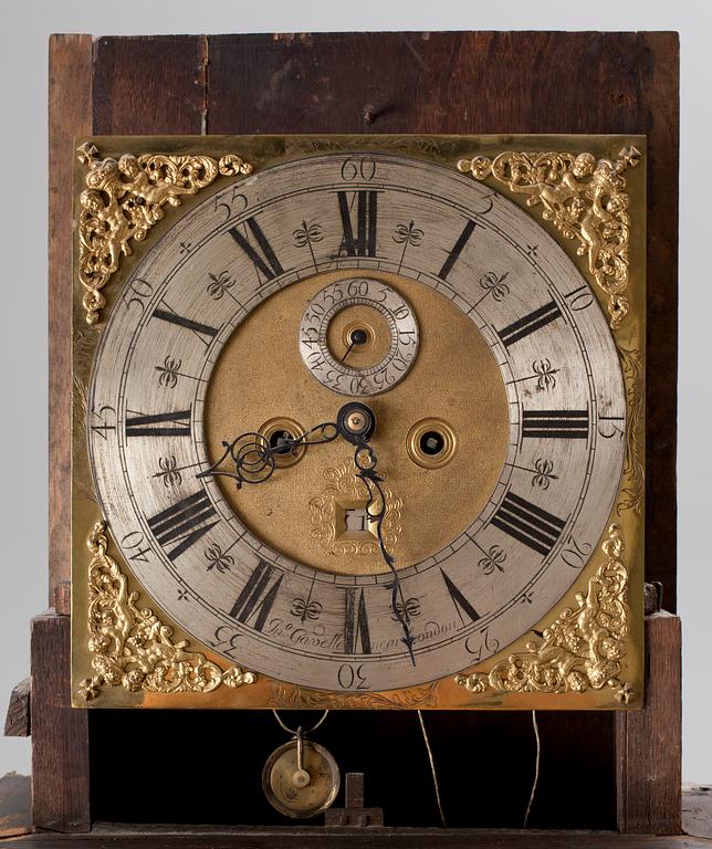 An English late 18th century longcase clock, dial face marked "Jn Gavelle near London".