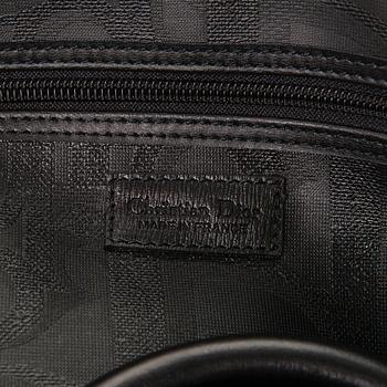 CHRISTIAN DIOR Black Monogram Coated Canvas Duffel Bag.