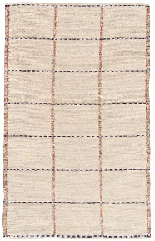 MATTA. "Rutig vit halvflossa". Reliefflossa. 238 x 148 cm. Signerad MMF (Märta Måås-Fjetterström).