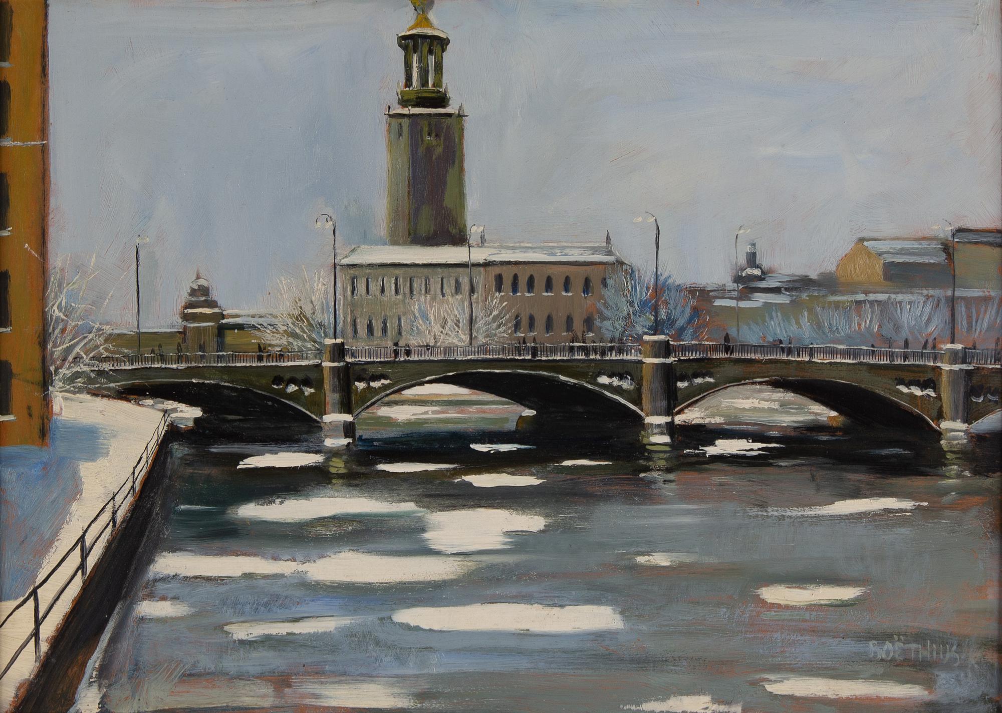 Lars Boëthius, oil on panel, signed.