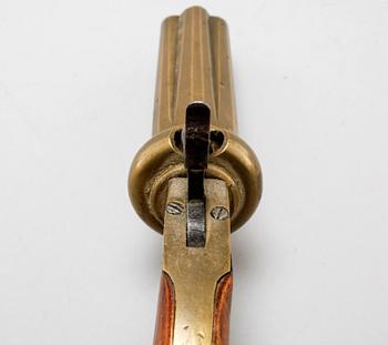 A percussion gun by Anders Gustavsson from Ödesstugu, signed AGS, mid 19th century.